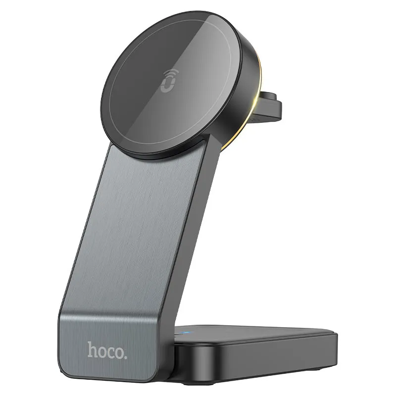 Caricabatterie Wireless HOCO CQ3 3in1, 15W, 1.67A, Nero - immagine 1