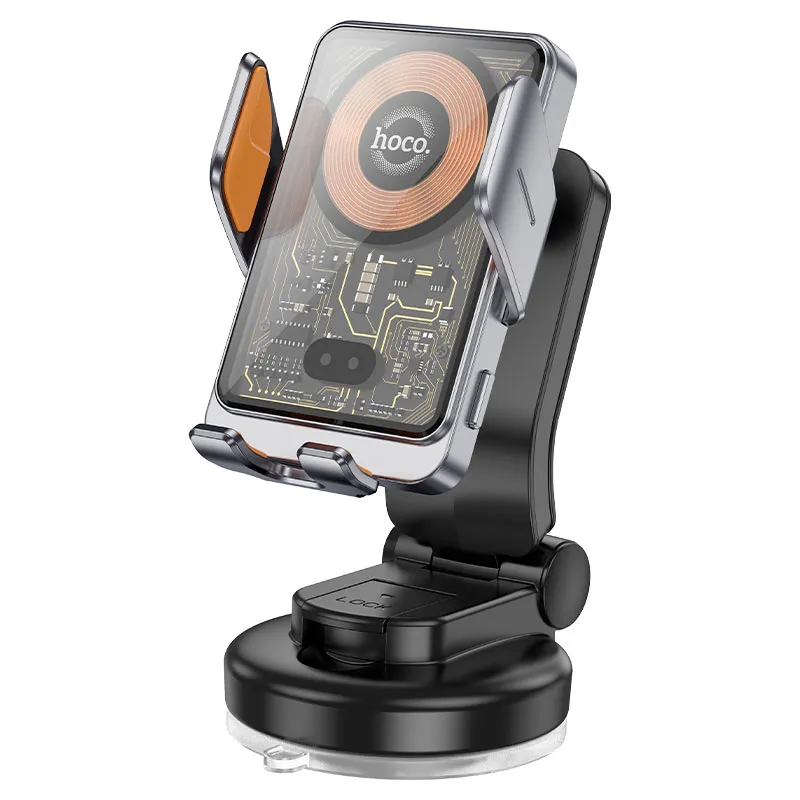 Caricabatterie Auto Wireless HOCO HW8, 15W, 1.67A, Nero - immagine 1