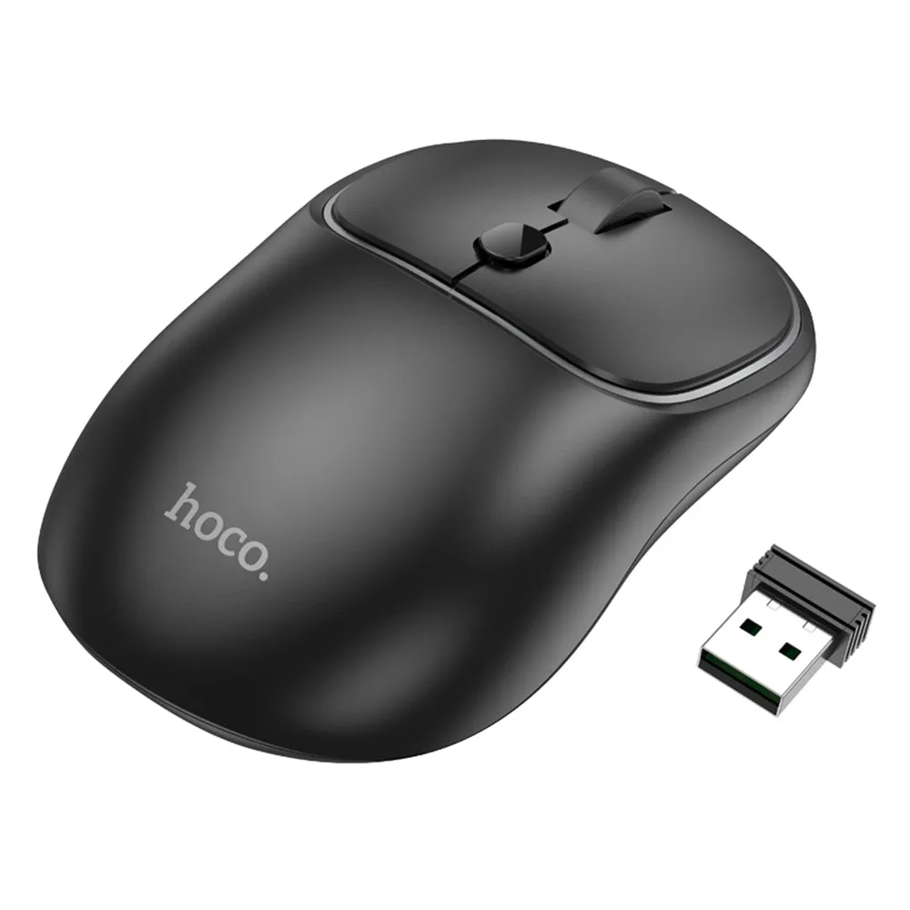 Mouse Wireless HOCO GM25, 1600DPI, BT / Wi-Fi, Nero - immagine 1