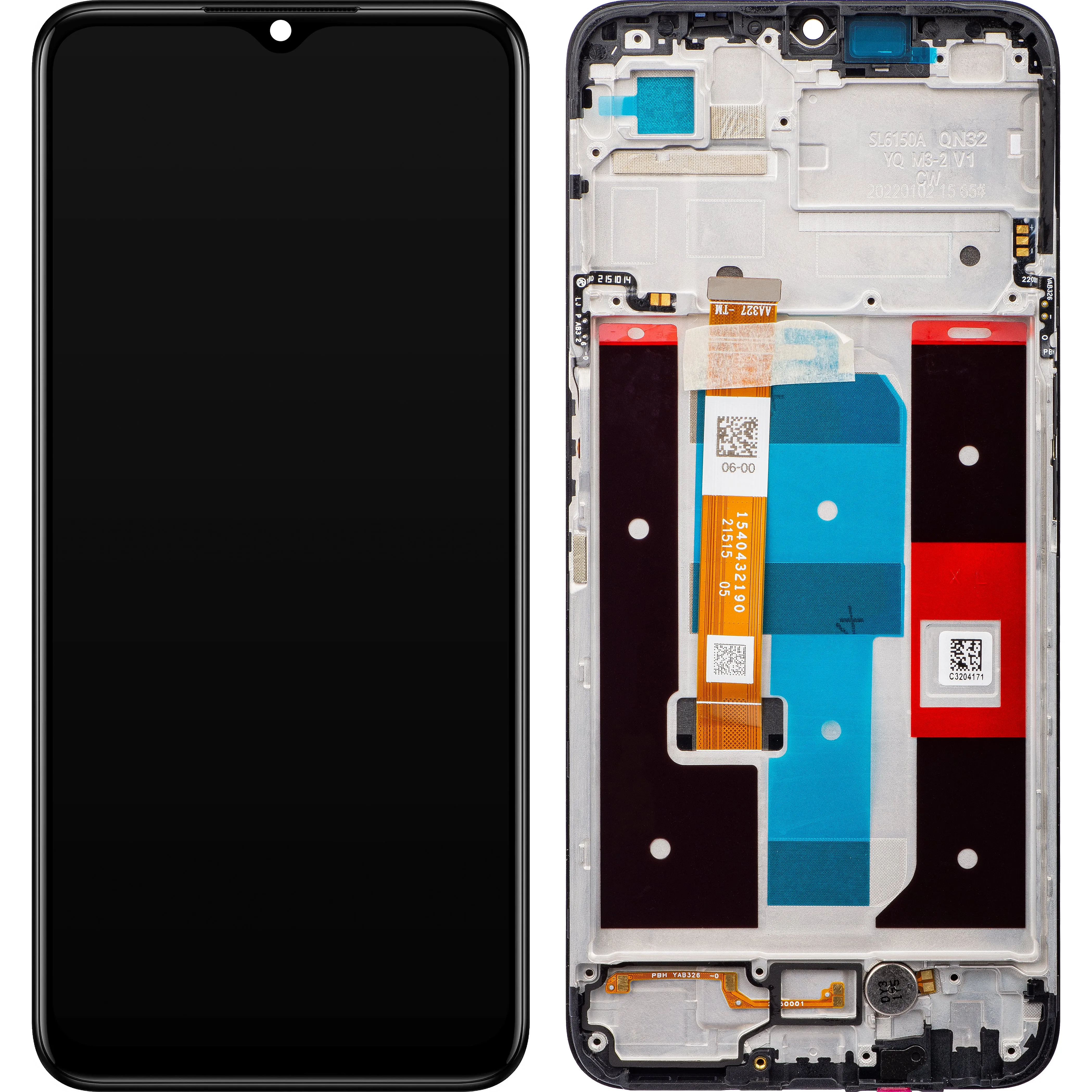 Display touchscreen Realme Narzo 50A Prime / C35, con cornice, nero, Service Pack 4130056 - immagine 1