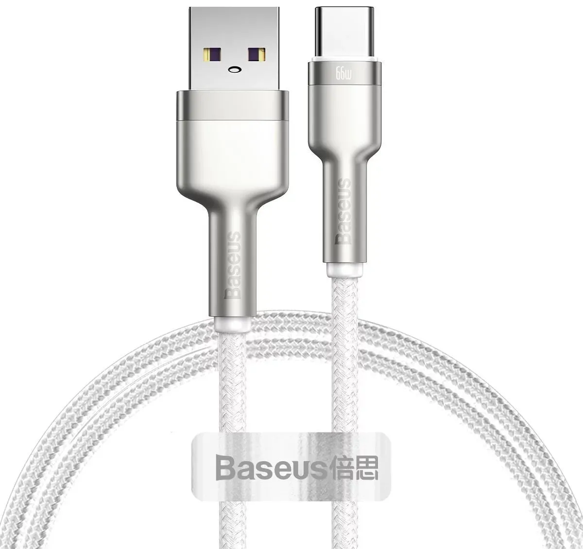 Cavo dati e ricarica da USB-A a USB-C Baseus Cafule Metal Series, 66W, 1m, Bianco CAKF000102 - immagine 1