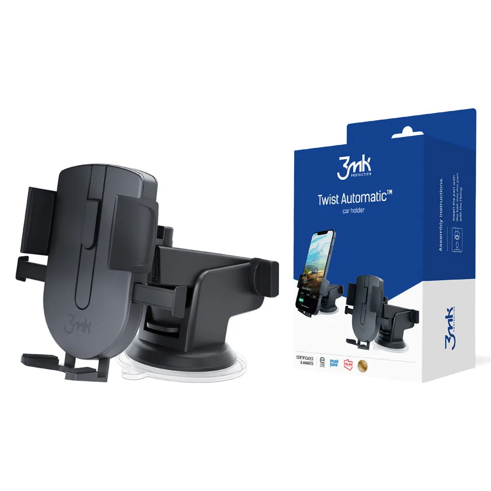 Supporto per auto 3MK Twist Automatic, universale, nero - immagine 1
