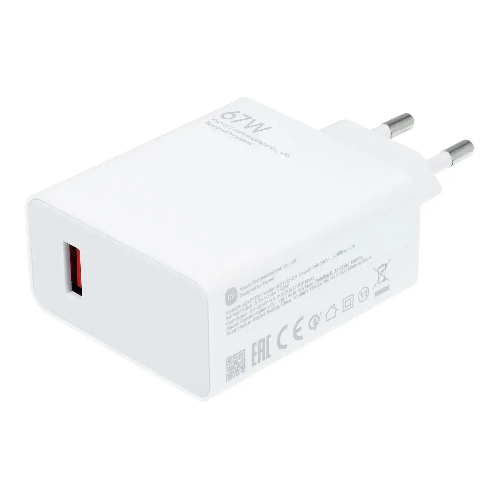 Caricabatterie da Rete Xiaomi MDY-12-EH, 67W, 6.2A, 1 x USB-A, Bianco - immagine 1