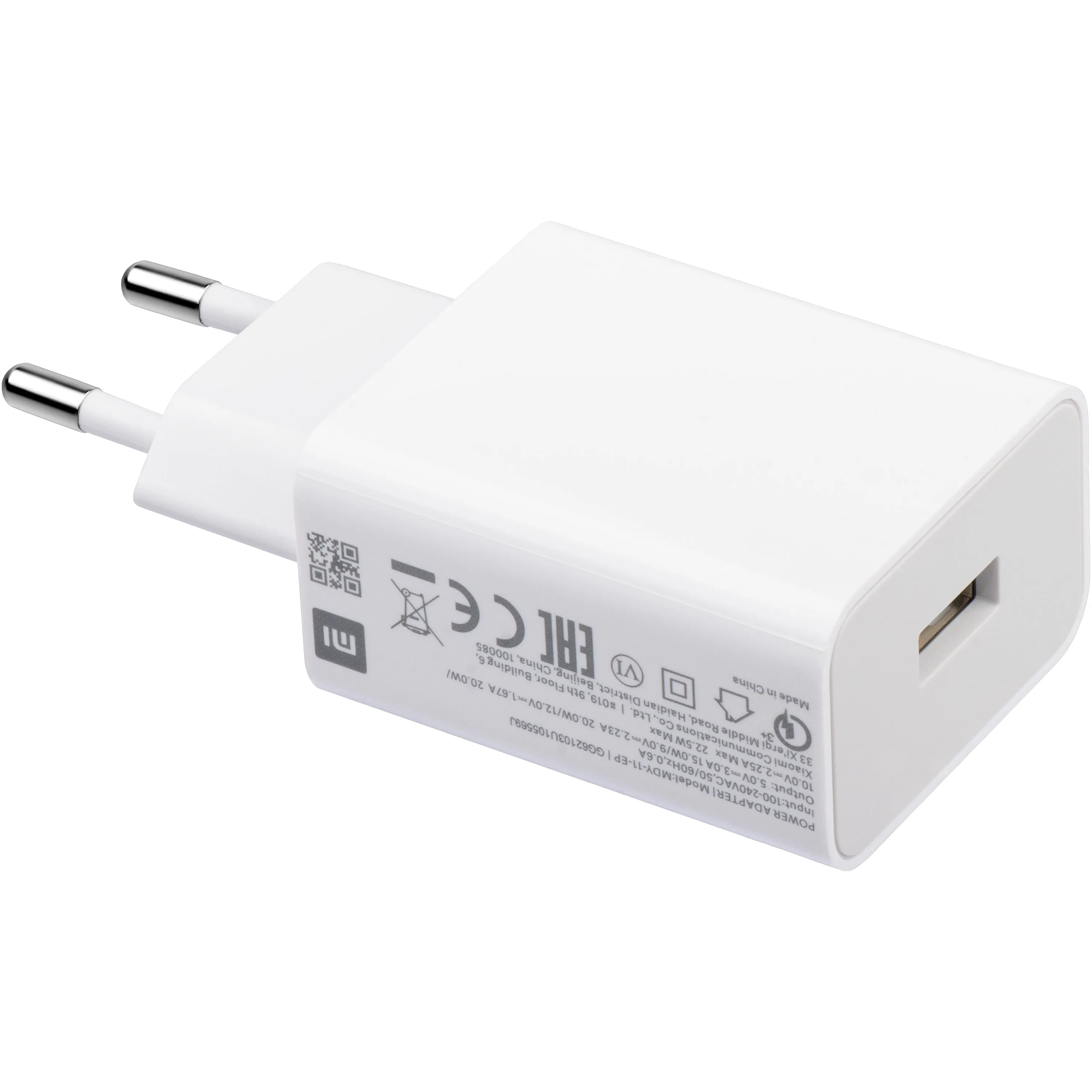 Caricabatterie Rete Xiaomi MDY-11EP, 22.5W, 3A, 1 x USB-A, Bianco - immagine 1