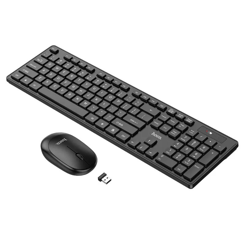 Kit Tastiera Mouse Wireless HOCO GM17, Nero - immagine 1