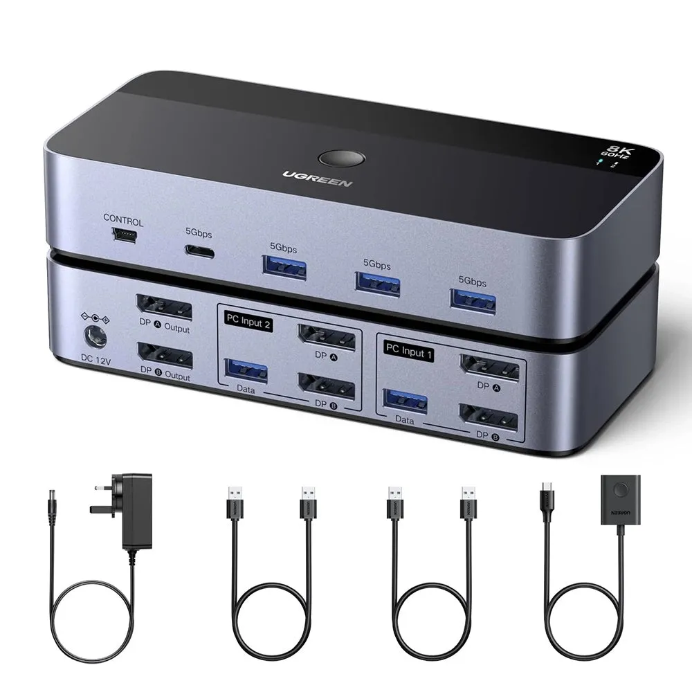 Switch Video DisplayPort UGREEN AK700 (55851), Grigio - immagine 1