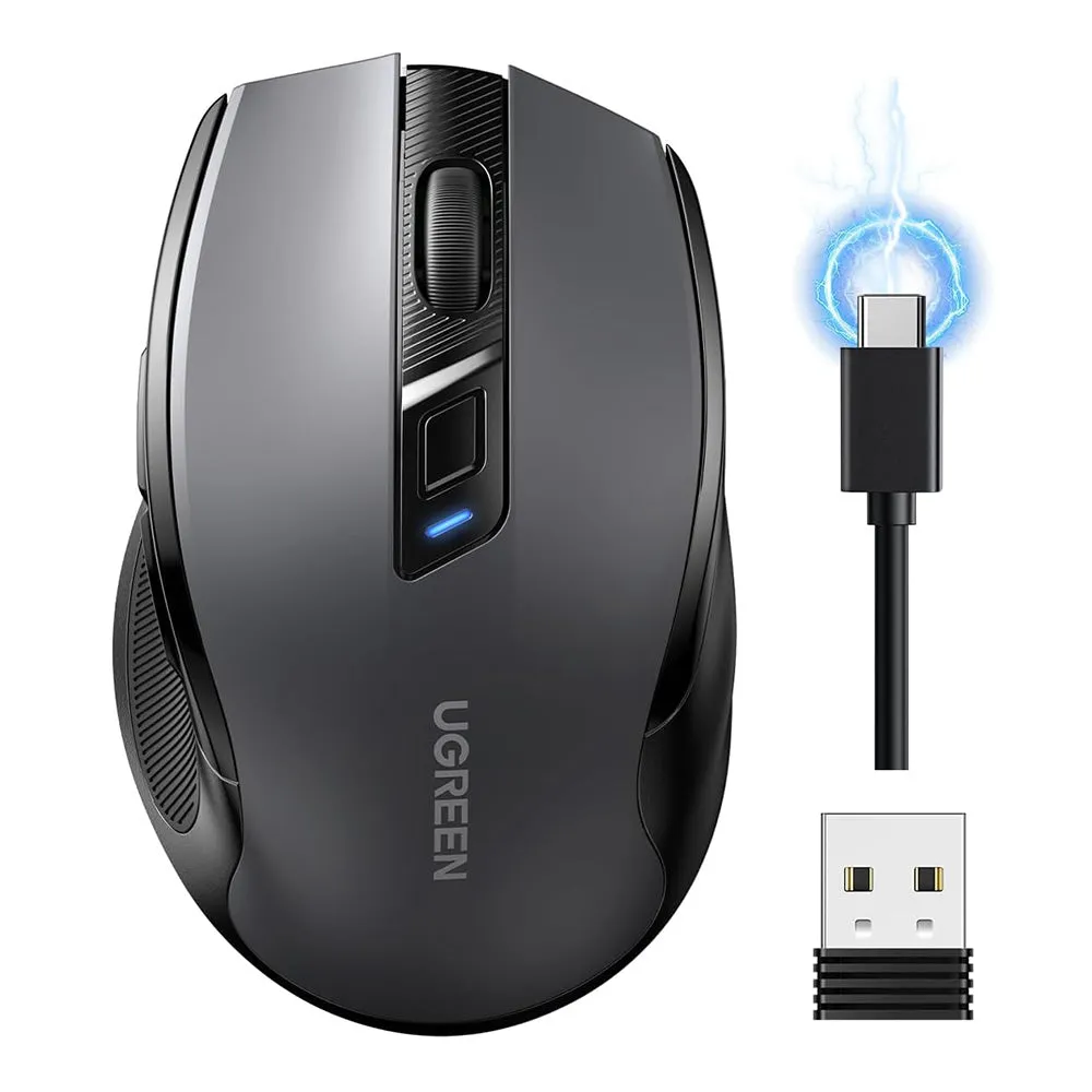 Mouse Wireless UGREEN MU006S (85082), 4000DPI, BT / Wi-Fi, Grigio - immagine 1