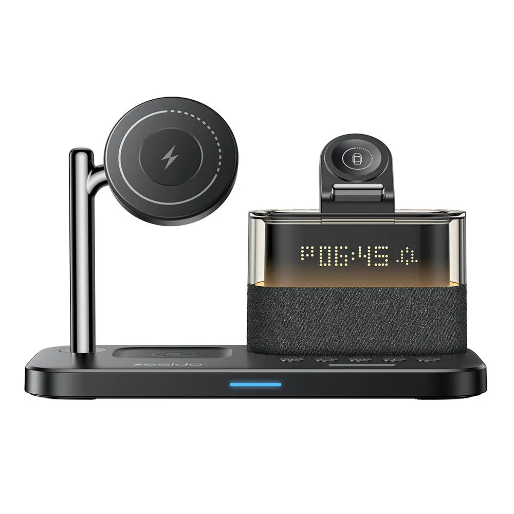 Caricabatterie Wireless Yesido DS37 Display 3in1, 25W, 1.67A, Nero - immagine 1