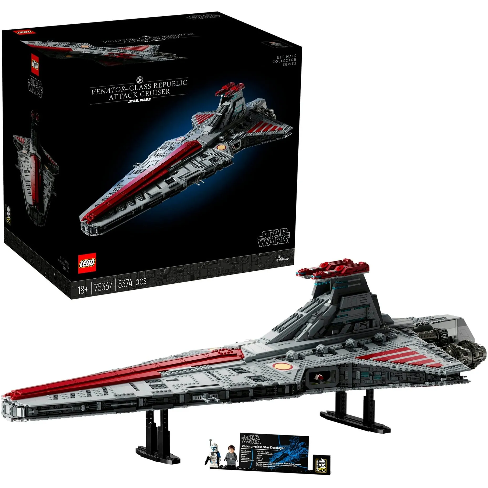 Star Wars 75367 Incrociatore d’Attacco della Repubblica Classe Venator, Set UCS per Adulti, Regalo per Uomo o Donna, Giochi di costruzione - immagine 1
