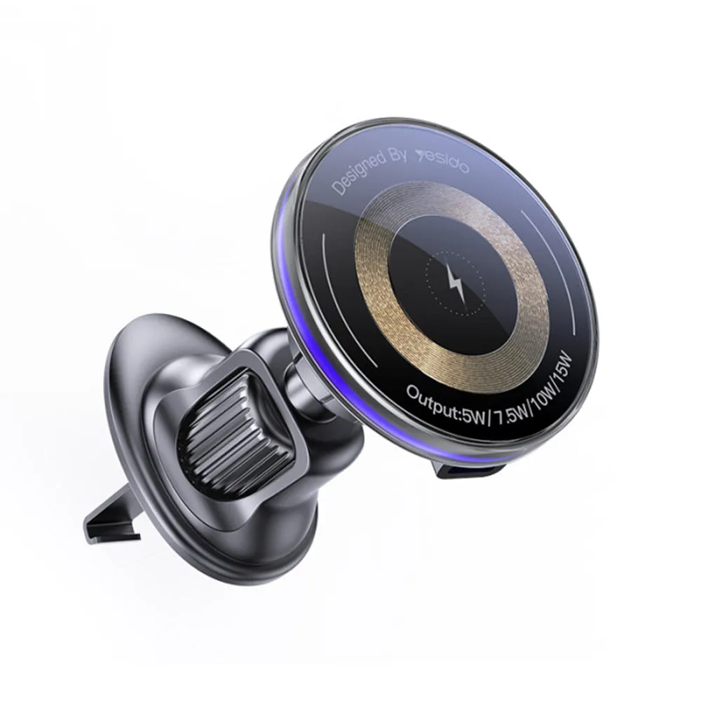 Caricabatterie Auto Wireless Yesido C308, 15W, 1.67A, Nero - immagine 1