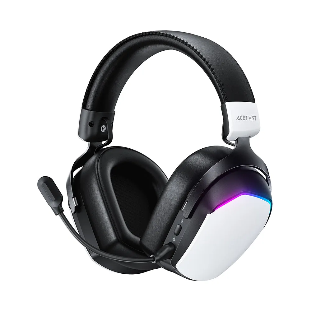 Cuffie Gaming Wireless Acefast H11, RGB, BT / Wi-FI / Cablate, Bianche - immagine 1