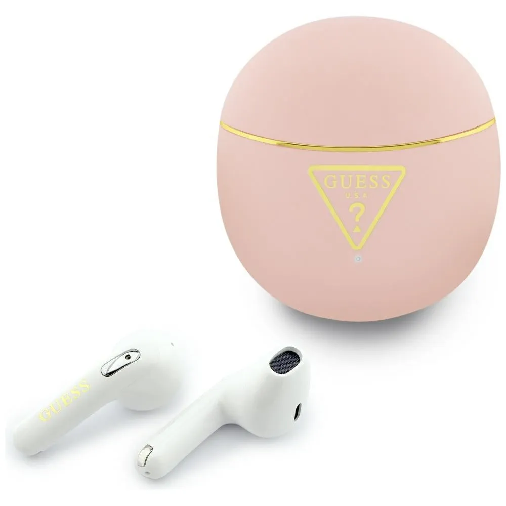 Auricolari Bluetooth Guess Script Print, TWS, Rosa - immagine 1