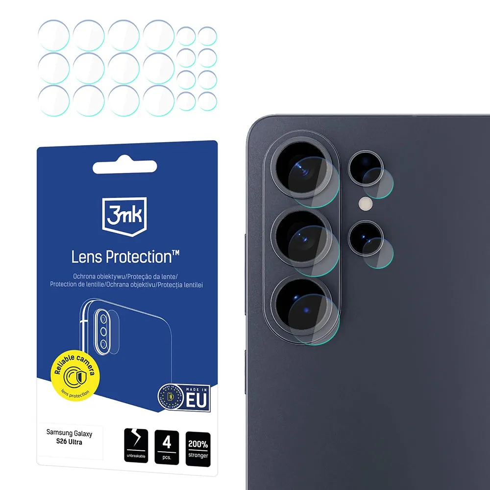 Pellicola Protettiva Posteriore 3MK Protection per Samsung Galaxy S26 Ultra S948, Vetro Temperato, Set 4 pezzi, Trasparente - immagine 1