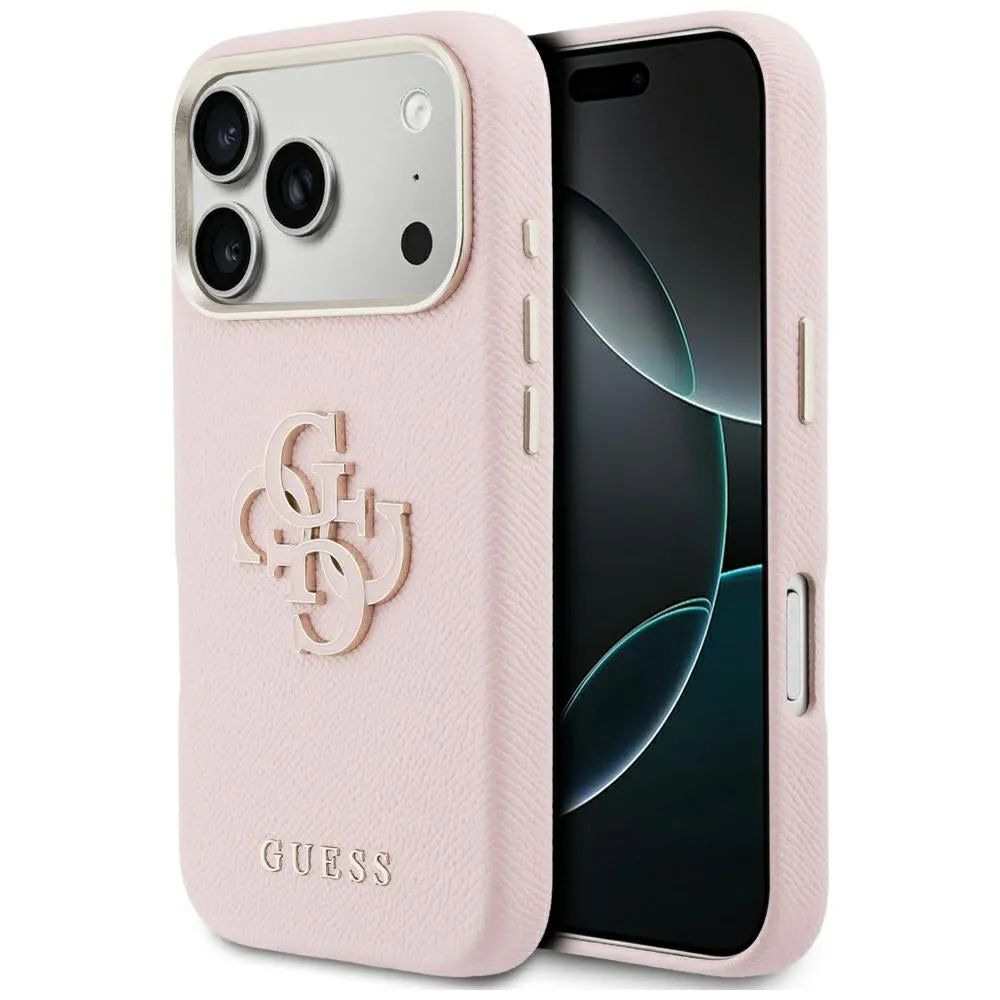 Custodia per Apple iPhone 17 Pro Max, Guess, Resin Logo, Rosa - immagine 1
