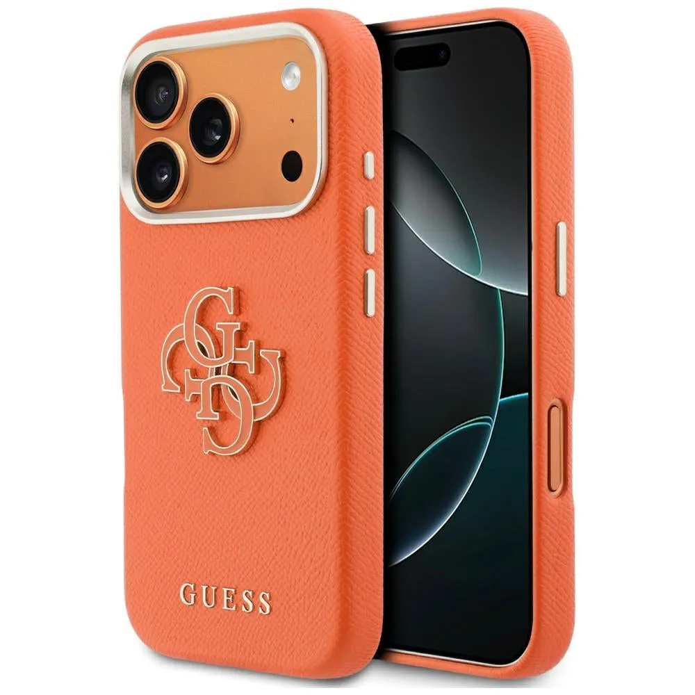 Custodia per Apple iPhone 17 Pro, Guess, Resin Logo, Arancione - immagine 1