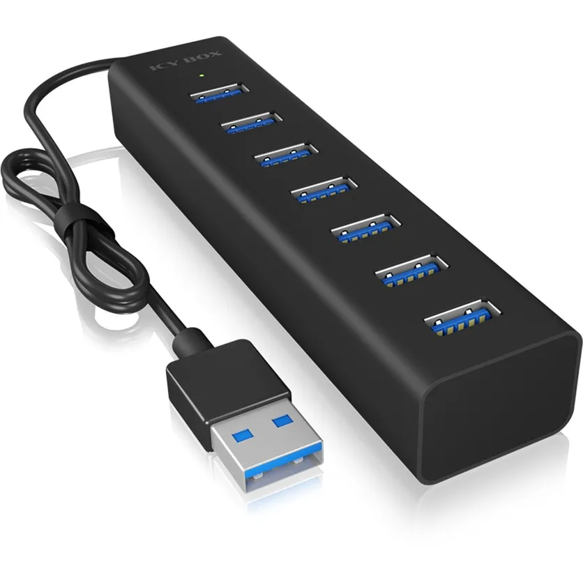 IB-HUB1700-U3 USB 3.2 Gen 1 (3.1 Gen 1) Type-A 5000 Mbit/s Nero, Hub USB - immagine 1