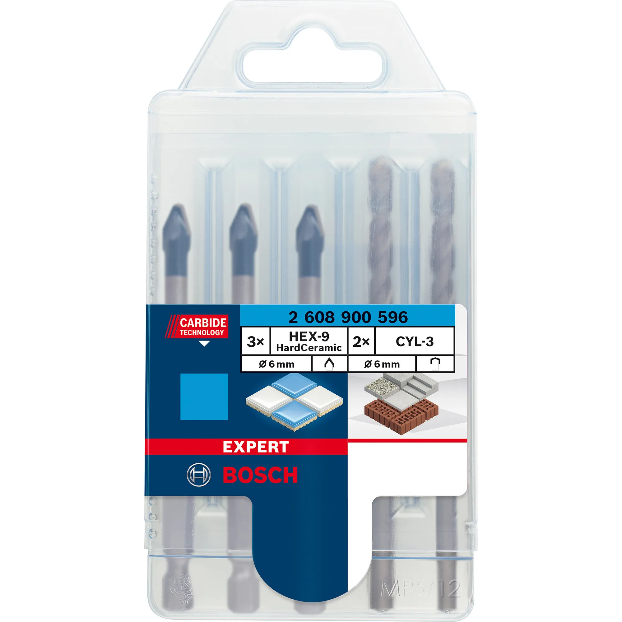 EXPERT HEX-9 HardCeramic Set di punte per trapano 5 pz, Drill bit set - immagine 1