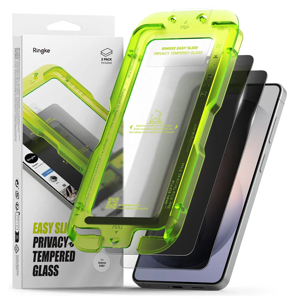 Pellicola Protettiva Schermo Ringke Easy Slide per Samsung Galaxy S26 Plus S947, Vetro Temperato, Full Glue, Set 2 pezzi, Nera - immagine 1
