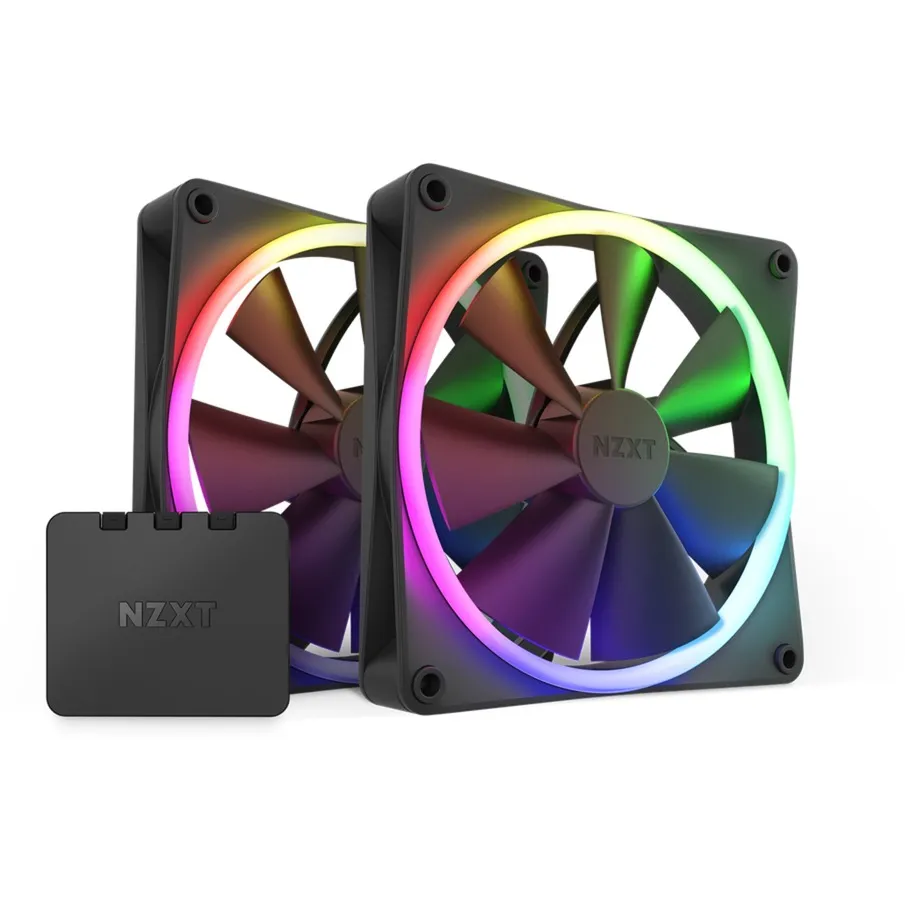 F140 RGB TWIN Case per computer, Processore Ventilatore 14 cm Nero 2 pz, Ventola - immagine 1