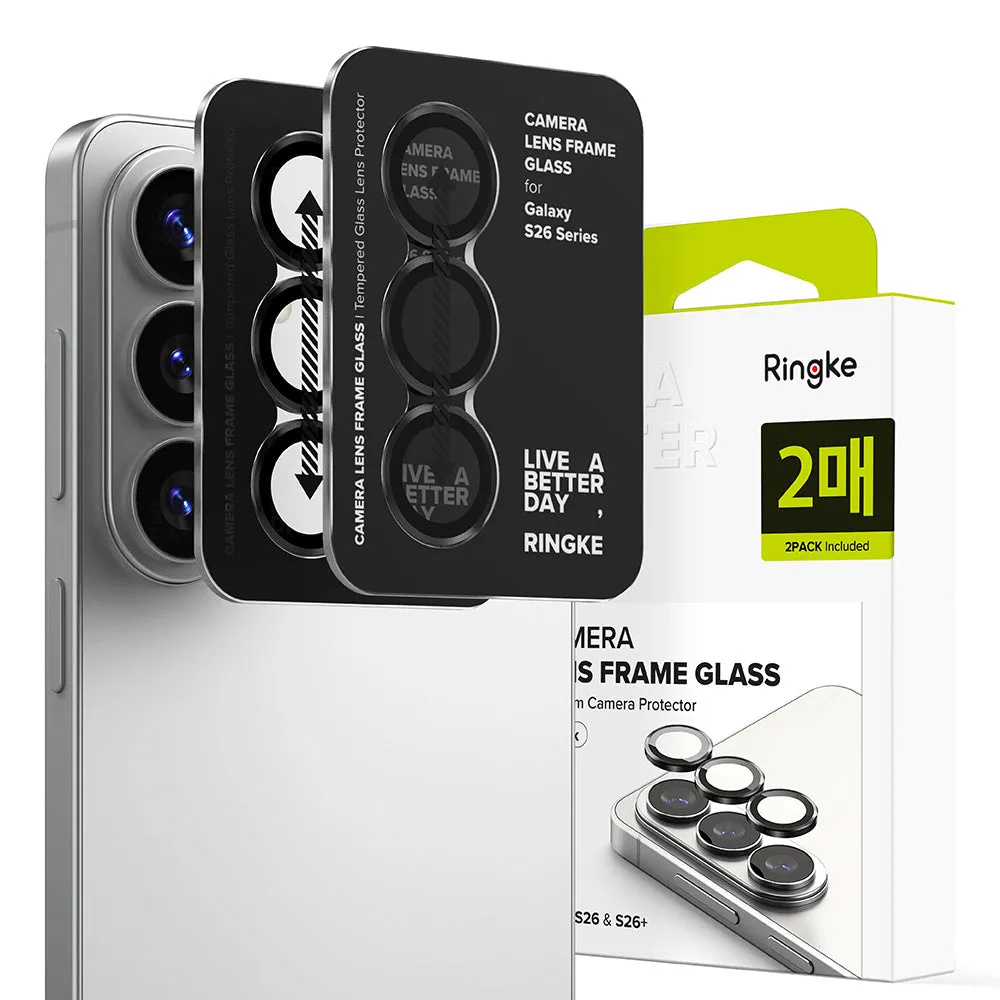 Pellicola Protettiva Posteriore Ringke per Samsung Galaxy S26 Plus S947 / S26, Vetro Temperato, Set 2 pezzi, Nera - immagine 1