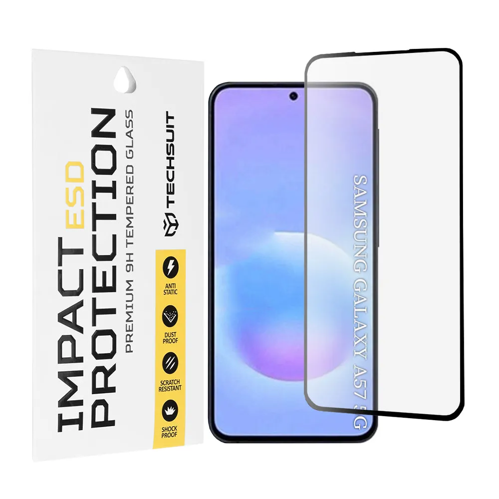 Pellicola protettiva Techsuit per Samsung Galaxy A57 5G, Vetro Temperato, Full Glue, Nera - immagine 1