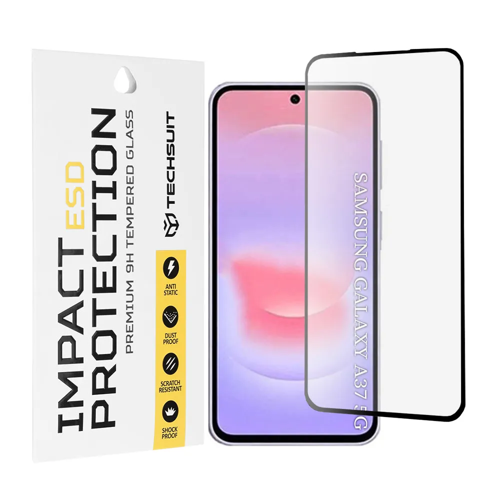 Pellicola protettiva Techsuit per Samsung Galaxy A37 5G, Vetro Temperato, Full Glue, Nera - immagine 1