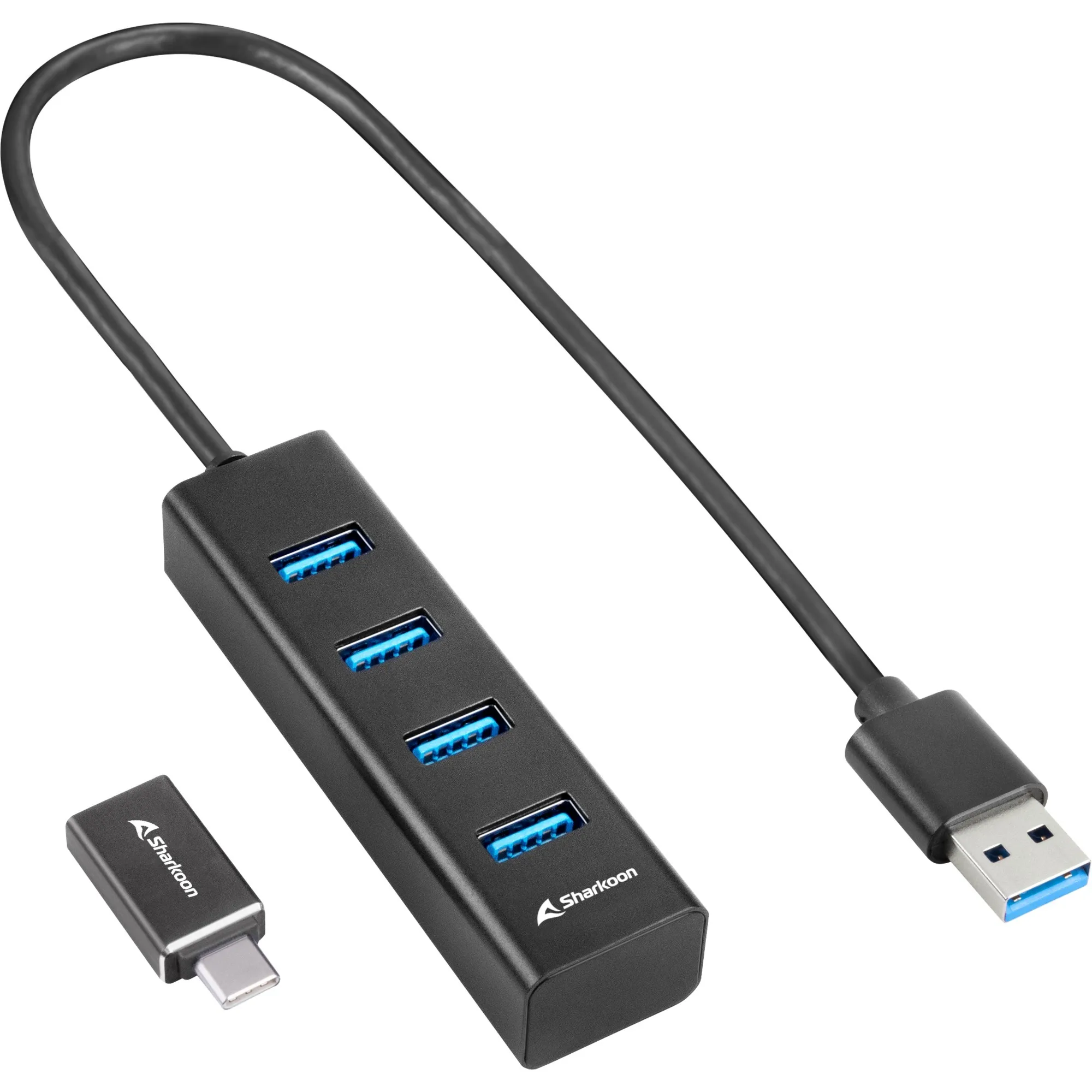 Hub in alluminio USB 3.2 Gen 1 a 4 porte, Hub USB - immagine 1
