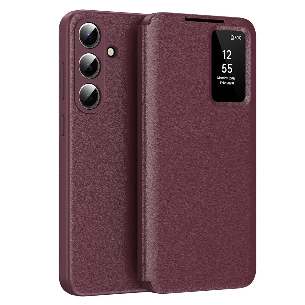 Custodia per Samsung Galaxy S26 Plus S947, Techsuit, SmartView, Rossa - immagine 1