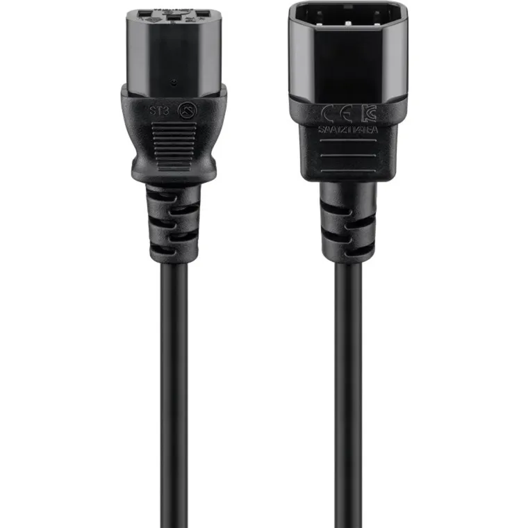 95125 cavo di alimentazione Nero 1 m IEC C14 IEC C13, Cavo di prolunga - immagine 1