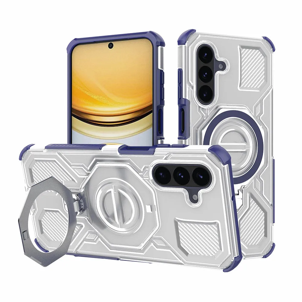 Custodia per Samsung Galaxy A57 5G, Techsuit, Carbon Shield Pro, Blu - immagine 1