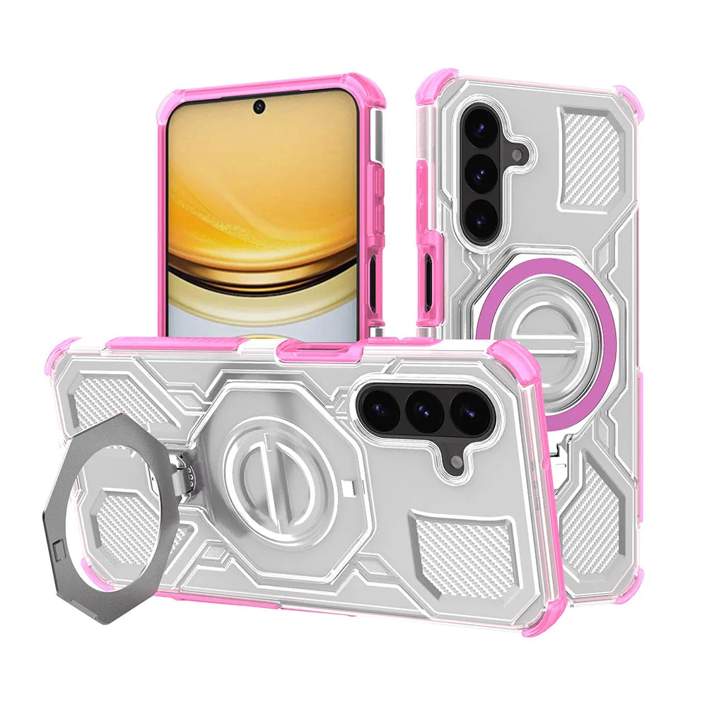 Custodia per Samsung Galaxy A57 5G, Techsuit, Carbon Shield Pro, Rosa - immagine 1