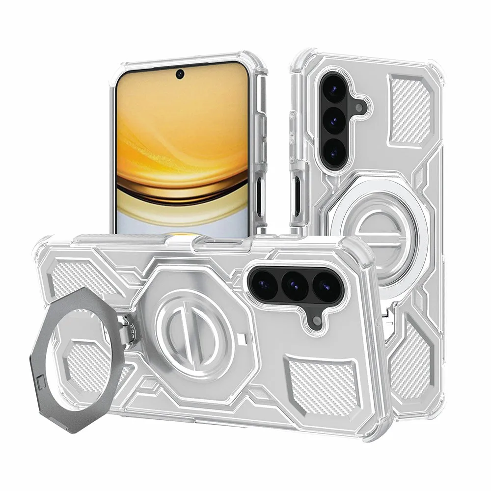 Custodia per Samsung Galaxy A57 5G, Techsuit, Carbon Shield Pro, Bianca - immagine 1