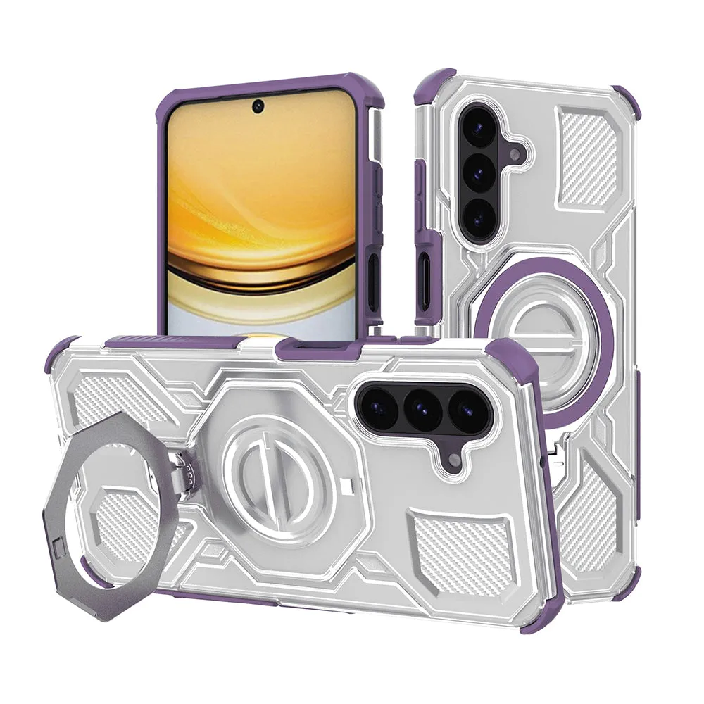 Custodia per Samsung Galaxy A37 5G, Techsuit, Carbon Shield Pro, Viola - immagine 1