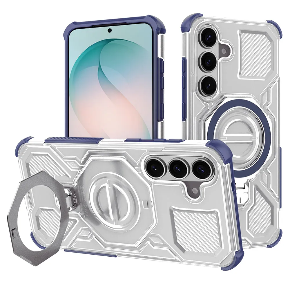 Custodia per Samsung Galaxy S26 Plus S947, Techsuit, Carbon Shield Pro, Blu - immagine 1