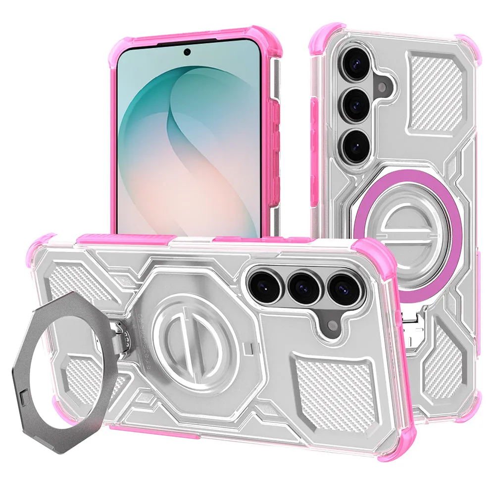 Custodia per Samsung Galaxy S26 Plus S947, Techsuit, Carbon Shield Pro, Rosa - immagine 1