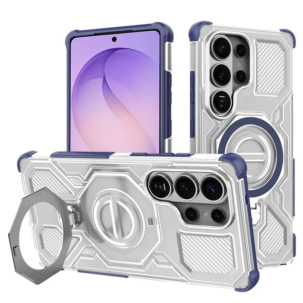 Custodia per Samsung Galaxy S26 Ultra S948, Techsuit, Carbon Shield Pro, Blu - immagine 1