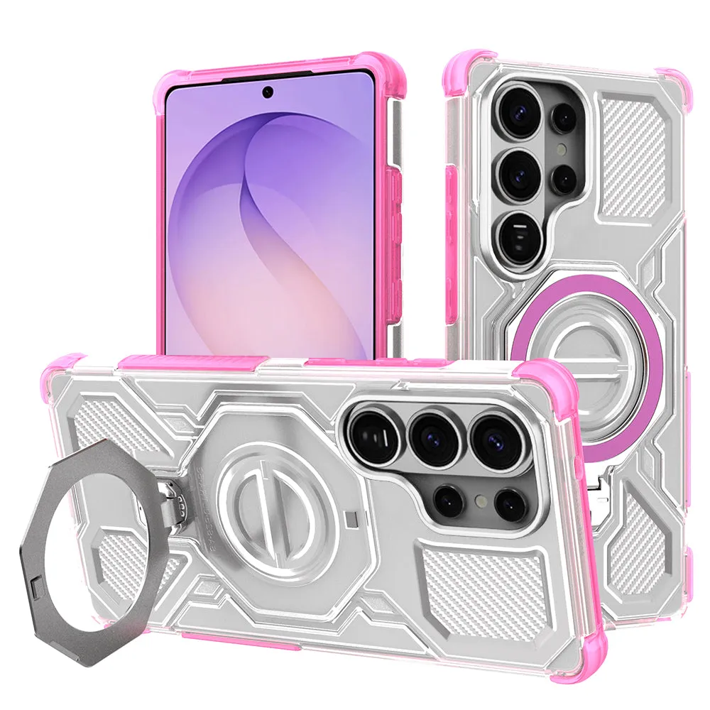 Custodia per Samsung Galaxy S26 Ultra S948, Techsuit, Carbon Shield Pro, Rosa - immagine 1