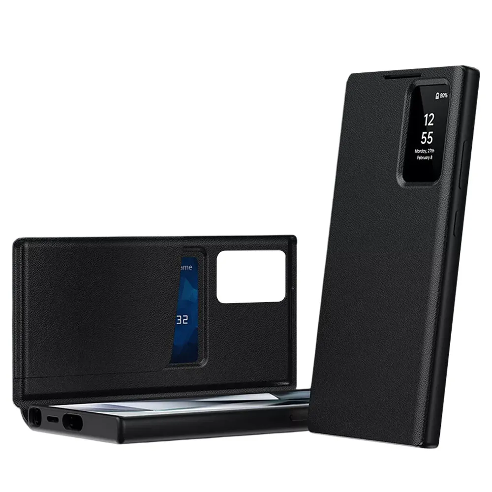 Custodia per Samsung Galaxy S26 Ultra S948, Techsuit, SmartView, Nera - immagine 1