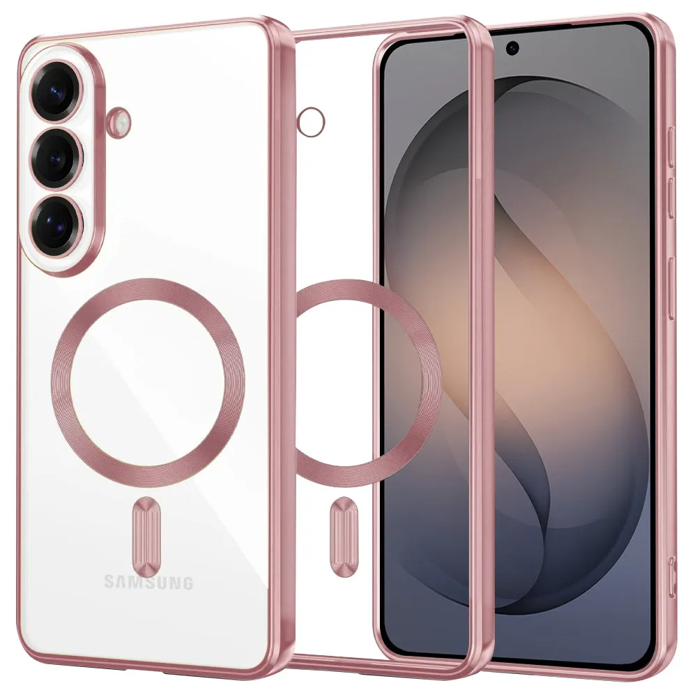 Custodia MagSafe per Samsung Galaxy S26 S942, Techsuit, Luxury Crystal, Rosa - immagine 1