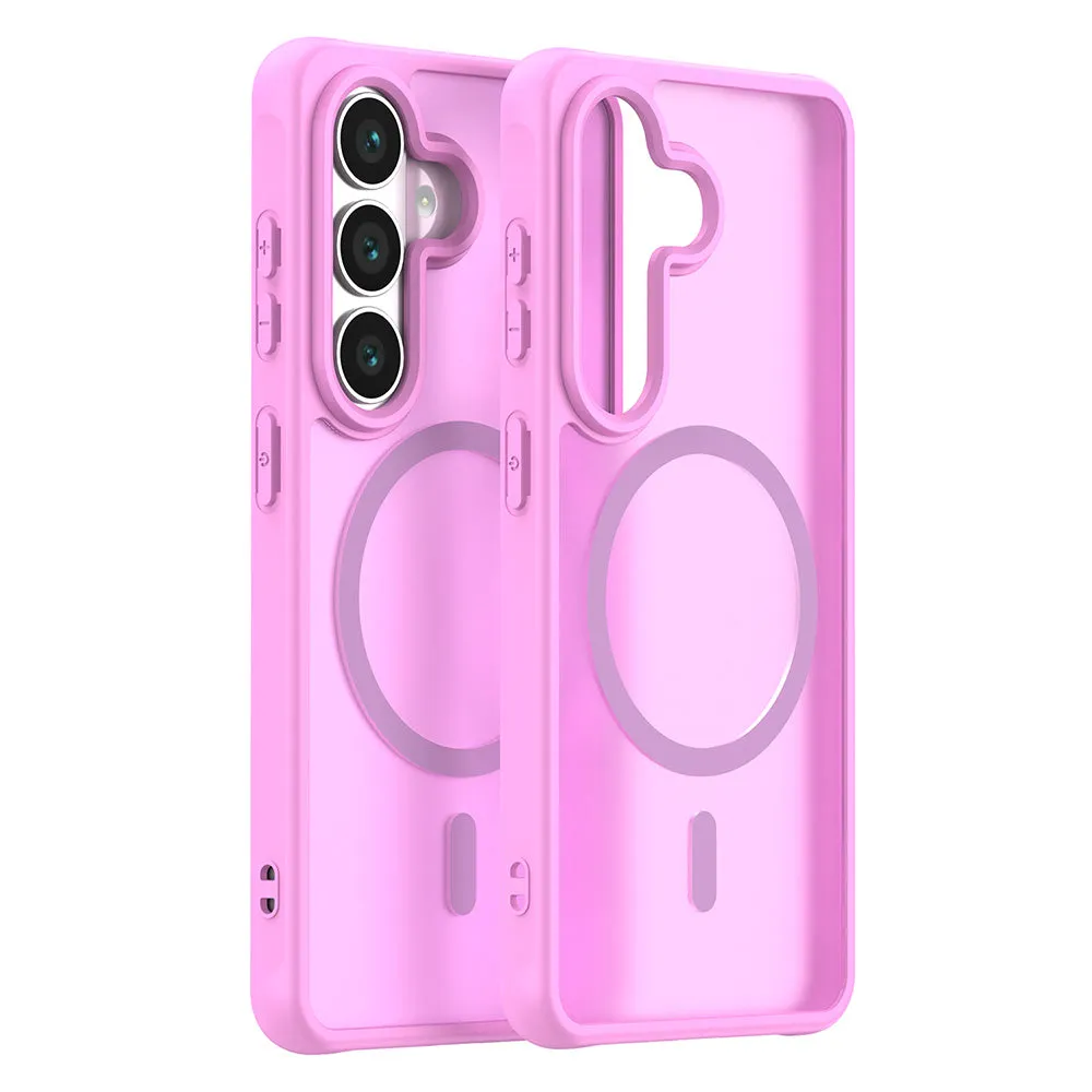 Custodia MagSafe per Samsung Galaxy S26 S942, Techsuit, HaloFrost II, Rosa - immagine 1
