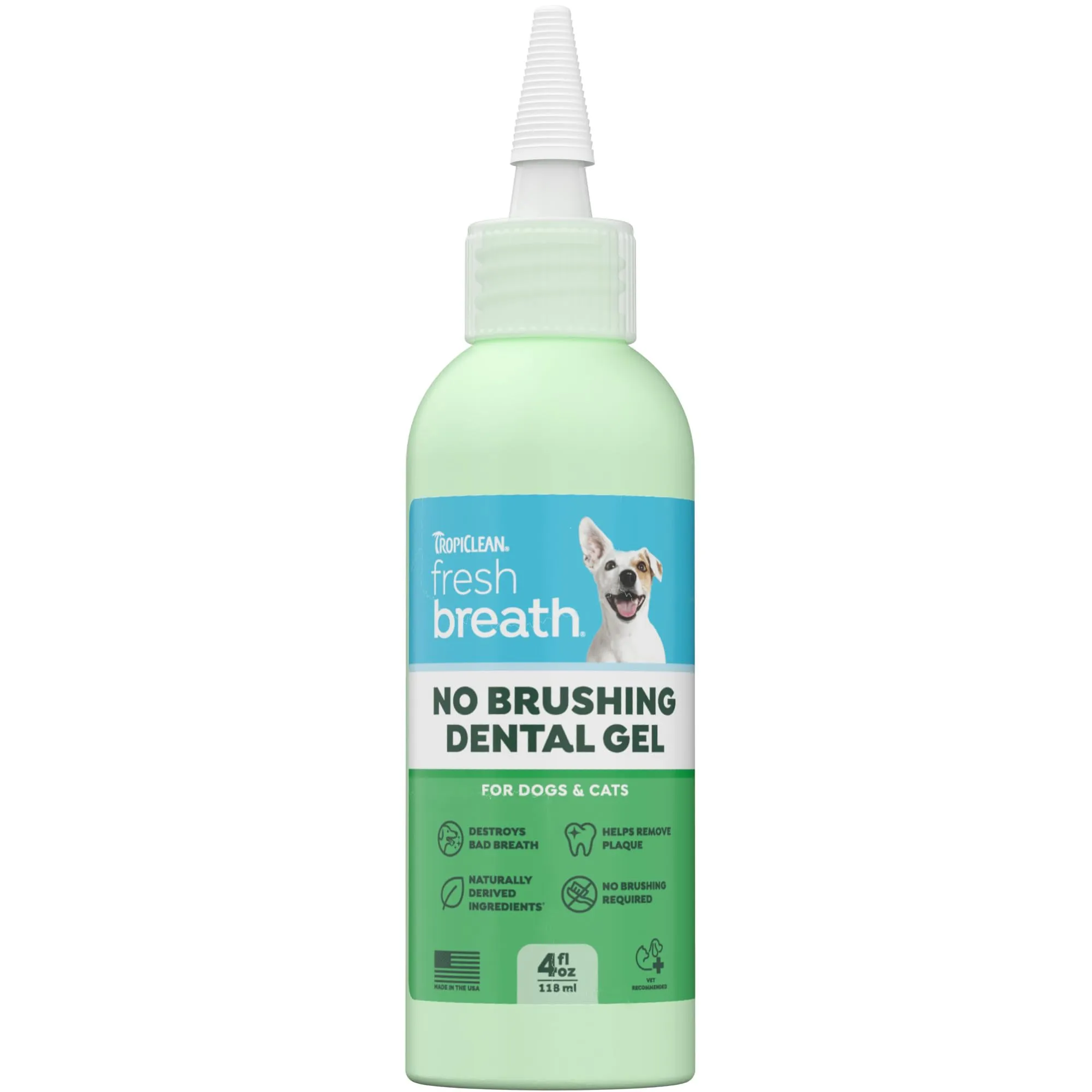 Fresh Breath by TropiClean - Gel di Igiene Dentale per Cani - Denti Puliti, Senza Spazzolare - Contro Placca & Tartaro - Original - 118 ml - immagine 1