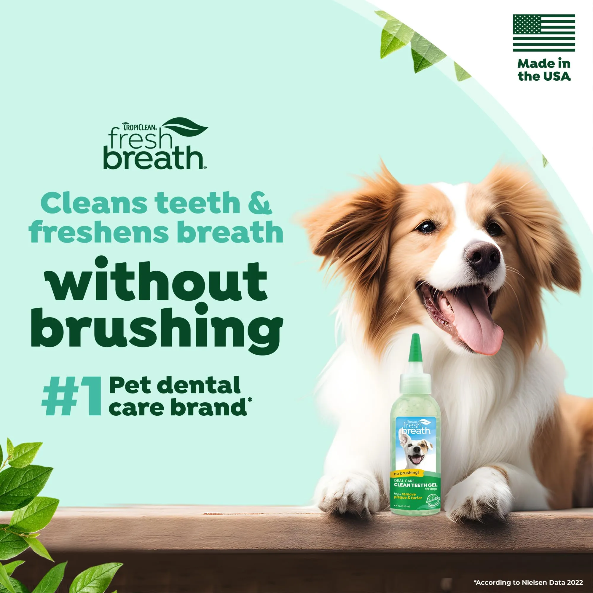 Fresh Breath by TropiClean - Gel di Igiene Dentale per Cani - Denti Puliti, Senza Spazzolare - Contro Placca & Tartaro - Original - 118 ml - immagine 2