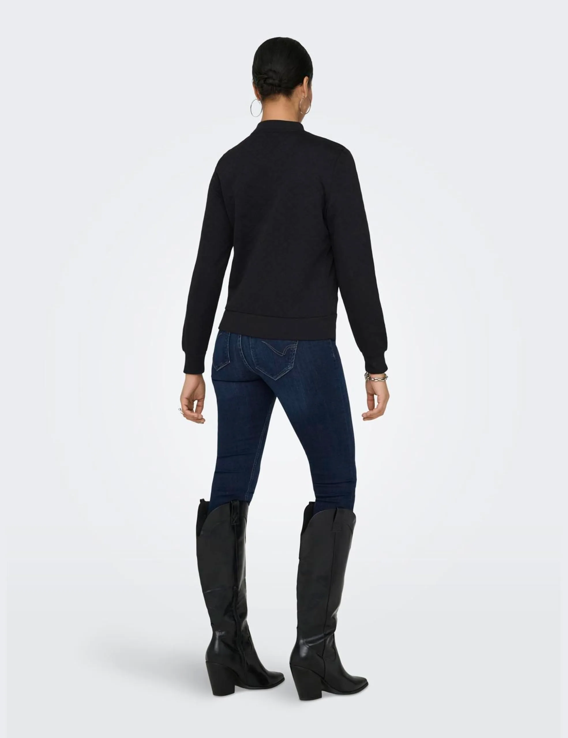 ONLY Bomber Sweatshirt - Giacca in felpa da Donna, Nero (Black), 38 (Taglia Produttore: Medium) - immagine 5