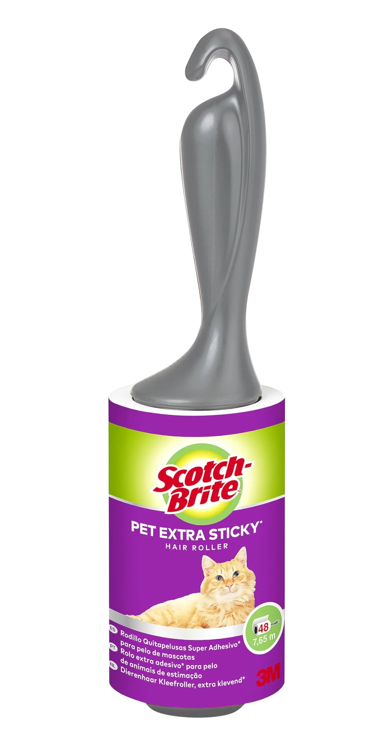 Scotch-Brite Rullo Levapelucchi Extra Adesivo, Spazzola per Rimuovere Peli di Animali Domestici, 48 Fogli - immagine 1