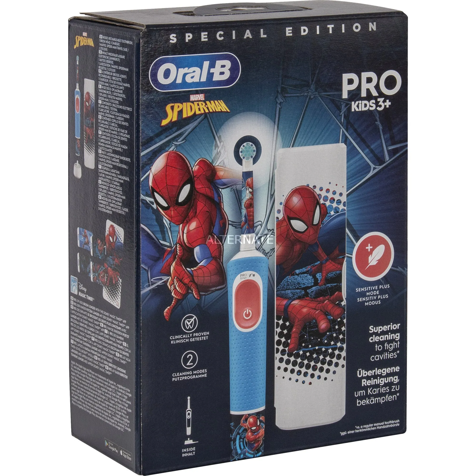 Vitality Pro Kids Spiderman Bambino Spazzolino rotante-oscillante Blu, Rosso, Spazzolino da denti elettrico - immagine 1