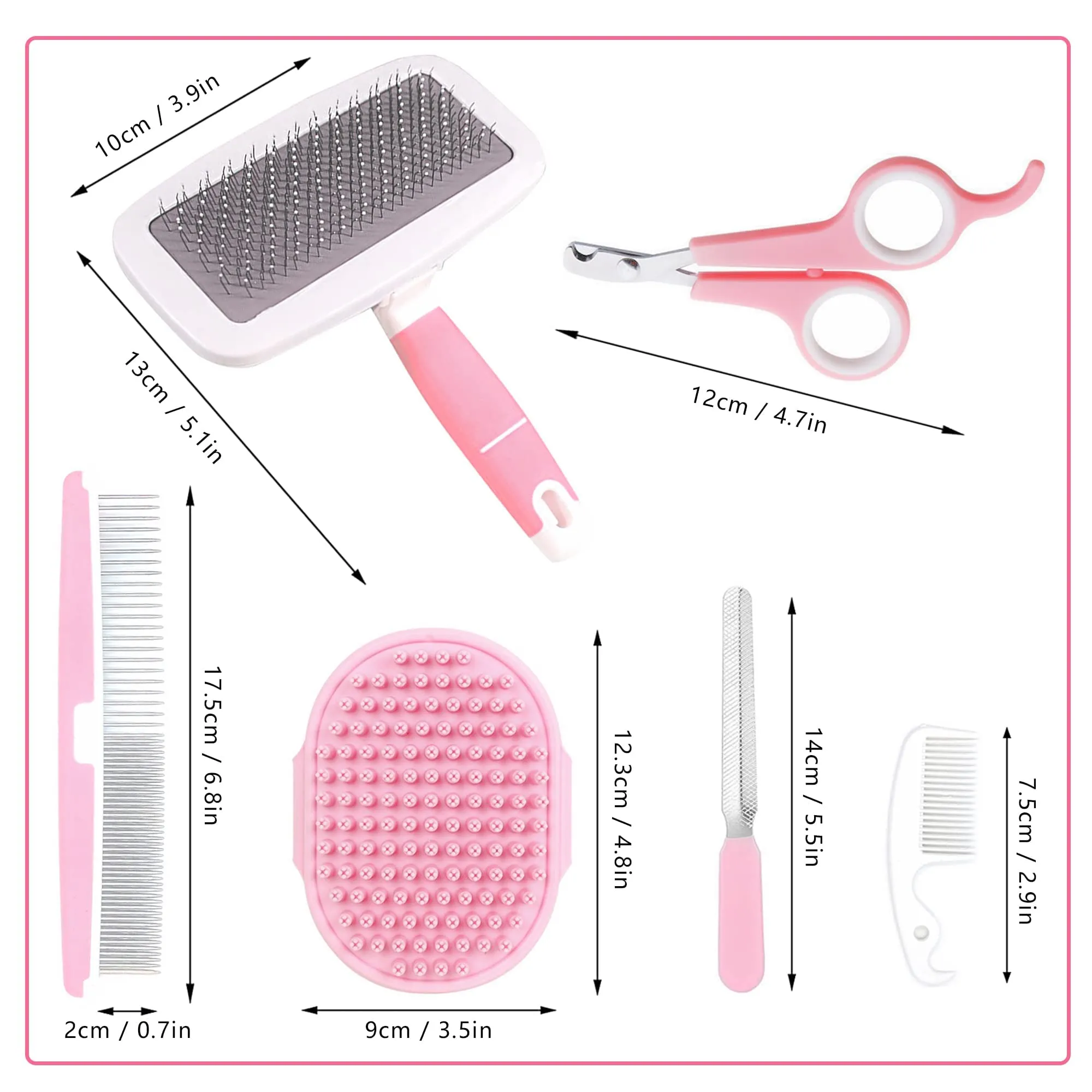 Crafterlife Kit per la toelettatura di piccoli animali domestici, spazzola per spargimento di animali domestici, guanto da bagno, pettine per toelettatura animali domestici, coniglio, cucciolo, - immagine 2