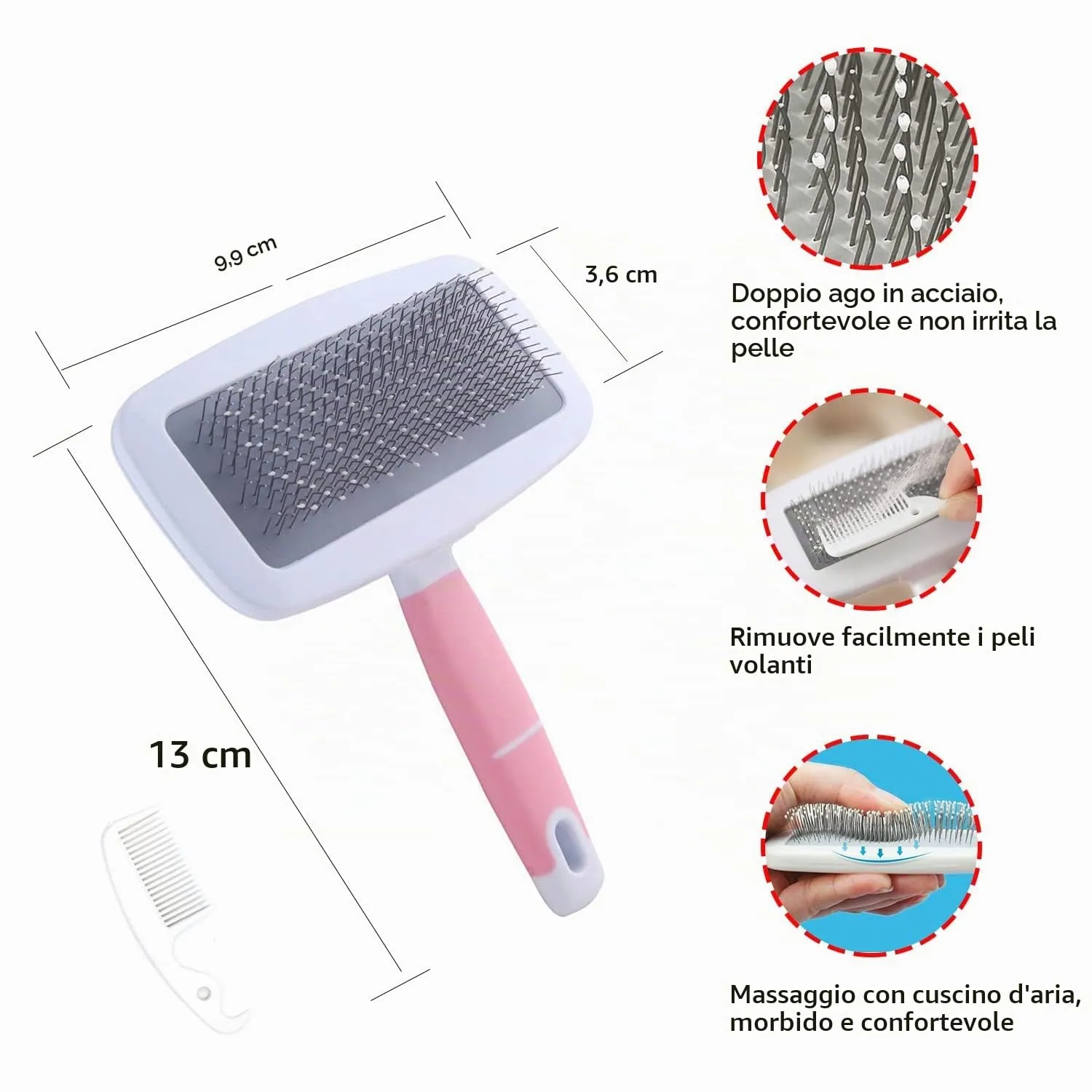 Crafterlife Kit per la toelettatura di piccoli animali domestici, spazzola per spargimento di animali domestici, guanto da bagno, pettine per toelettatura animali domestici, coniglio, cucciolo, - immagine 4
