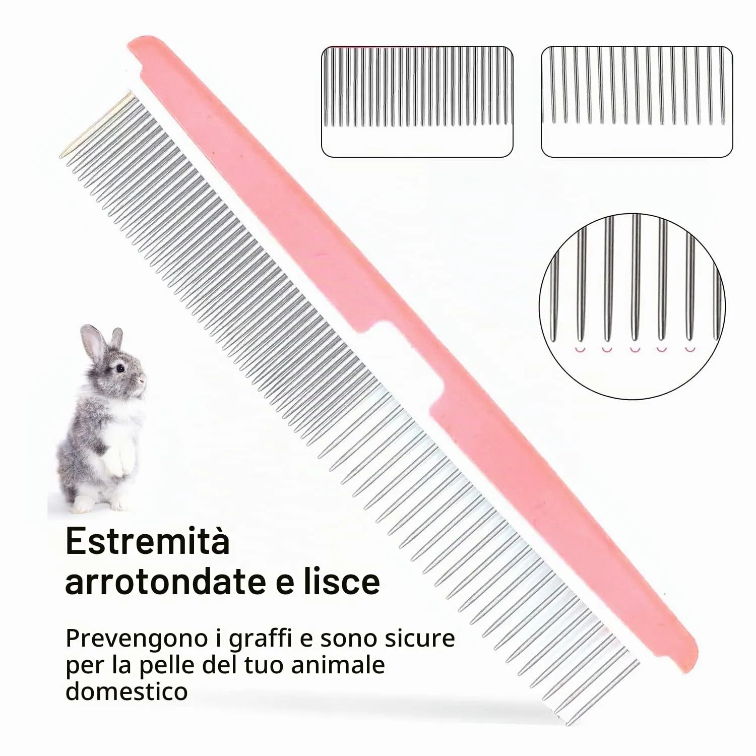 Crafterlife Kit per la toelettatura di piccoli animali domestici, spazzola per spargimento di animali domestici, guanto da bagno, pettine per toelettatura animali domestici, coniglio, cucciolo, - immagine 5