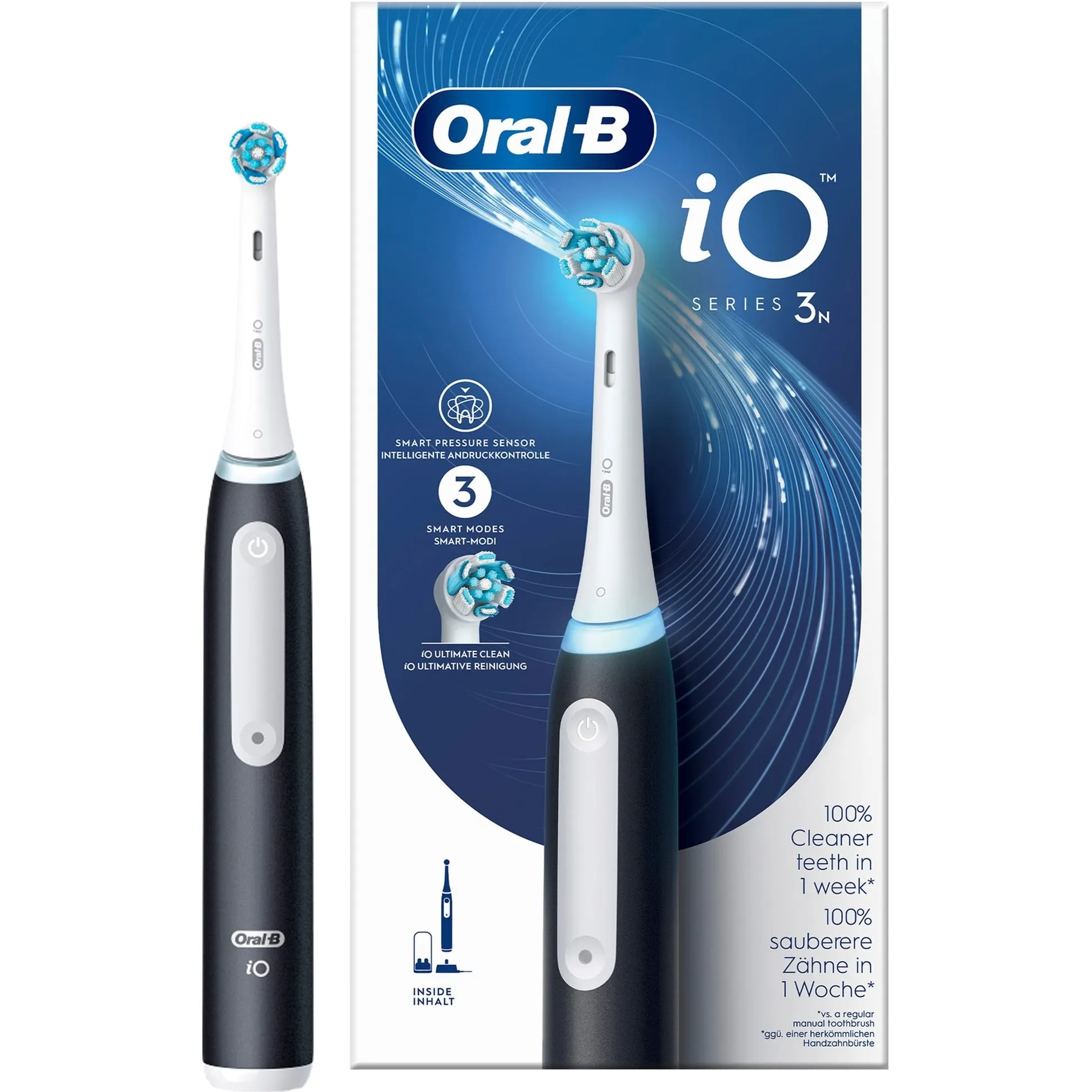 iO 8006540730744 spazzolino elettrico Adulto Spazzolino a vibrazione Nero, Spazzolino da denti elettrico - immagine 1