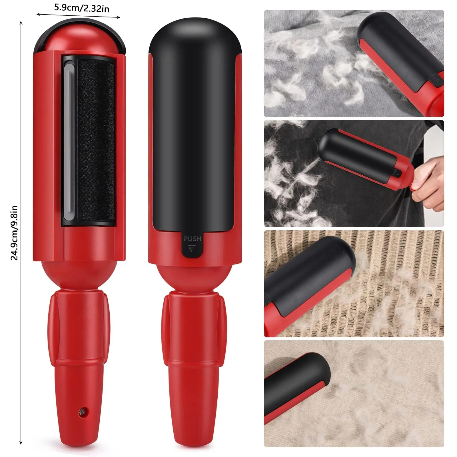 Rulli riutilizzabili per peli di Animali Domestici, Rimozione Di Pelucchi Per Peli Di Animali Domestici Per Vestiti, Rullo for la rimozione dei peli di animali domestici (rosso) - immagine 2